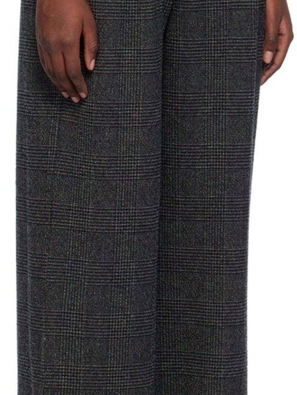 LESET Pleated Prince of Wales Tailored Checked Alpaca-blend Wide-leg Pants - Picture 9 of 9